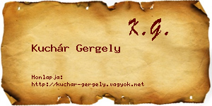 Kuchár Gergely névjegykártya